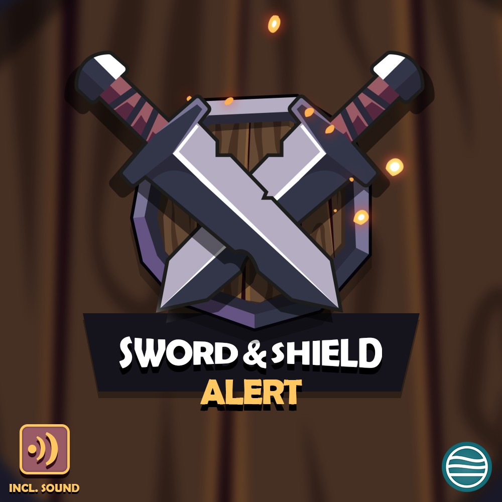 Animated Twitch Overlay Alert – Sword & Shield – Brandung Media
